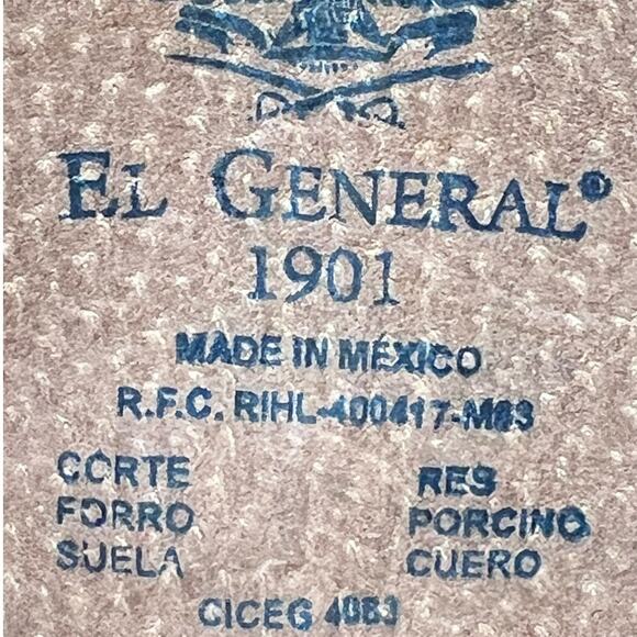 El General 1901 Men's Brown Leather Ostrich Snip Toe Cowboy Boot Size US 11 - Picture 10 of 11